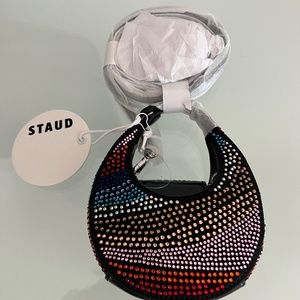 STAUD Micro Moon Crystal Crossbody Bag